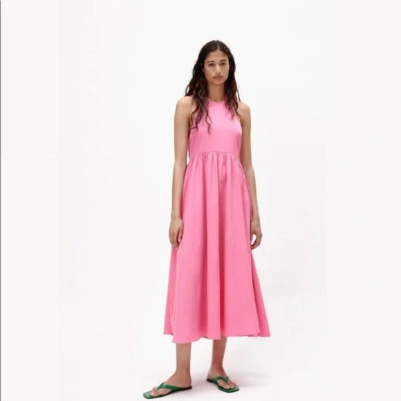 Zara | Dresses | Pink Halter Midimaxi Dress | Poshmark